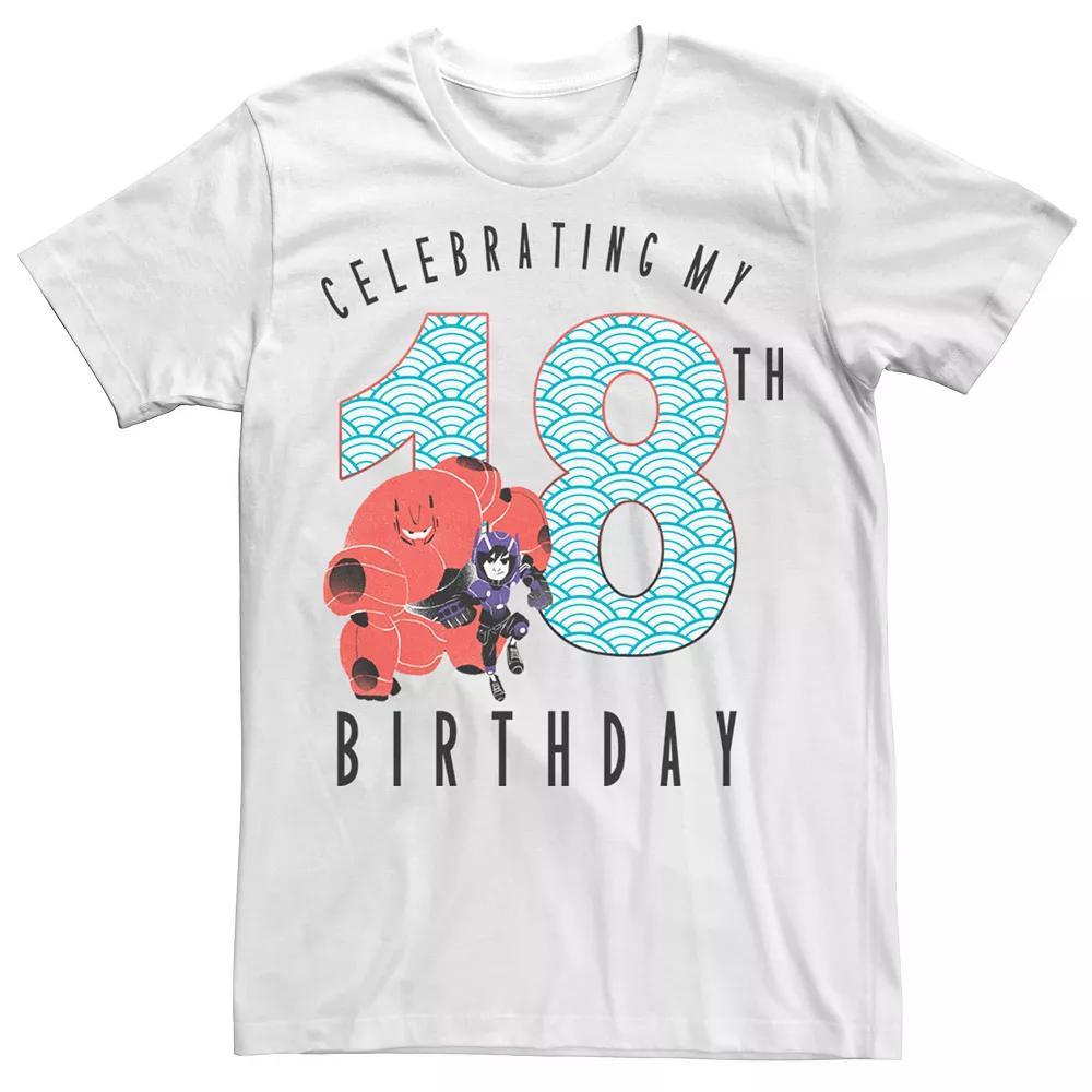 Disney's Big Hero 6 Baymax Hiro 18th Birthday Men's Tee, Size: 3XL, White Product Image