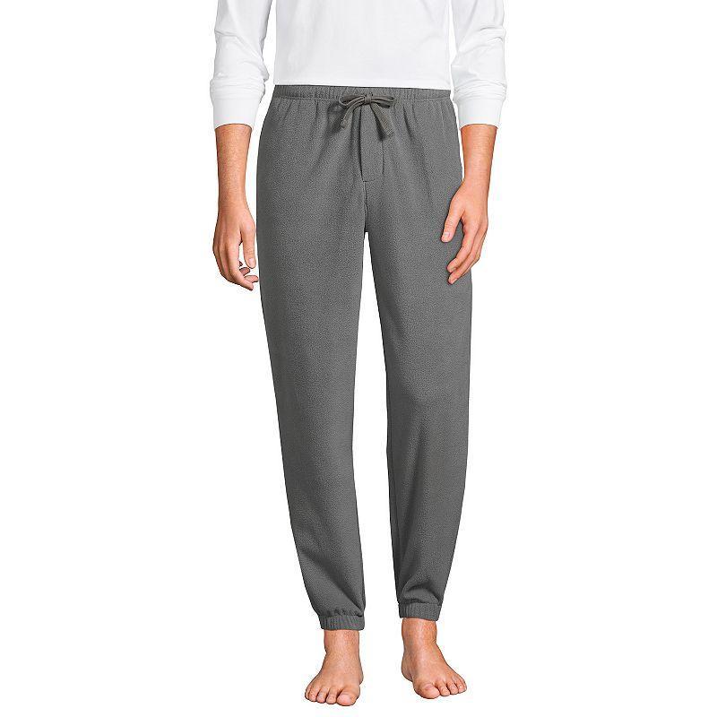 Mens Lands End Fleece Lounge Jogger Pants Warm Grey Product Image