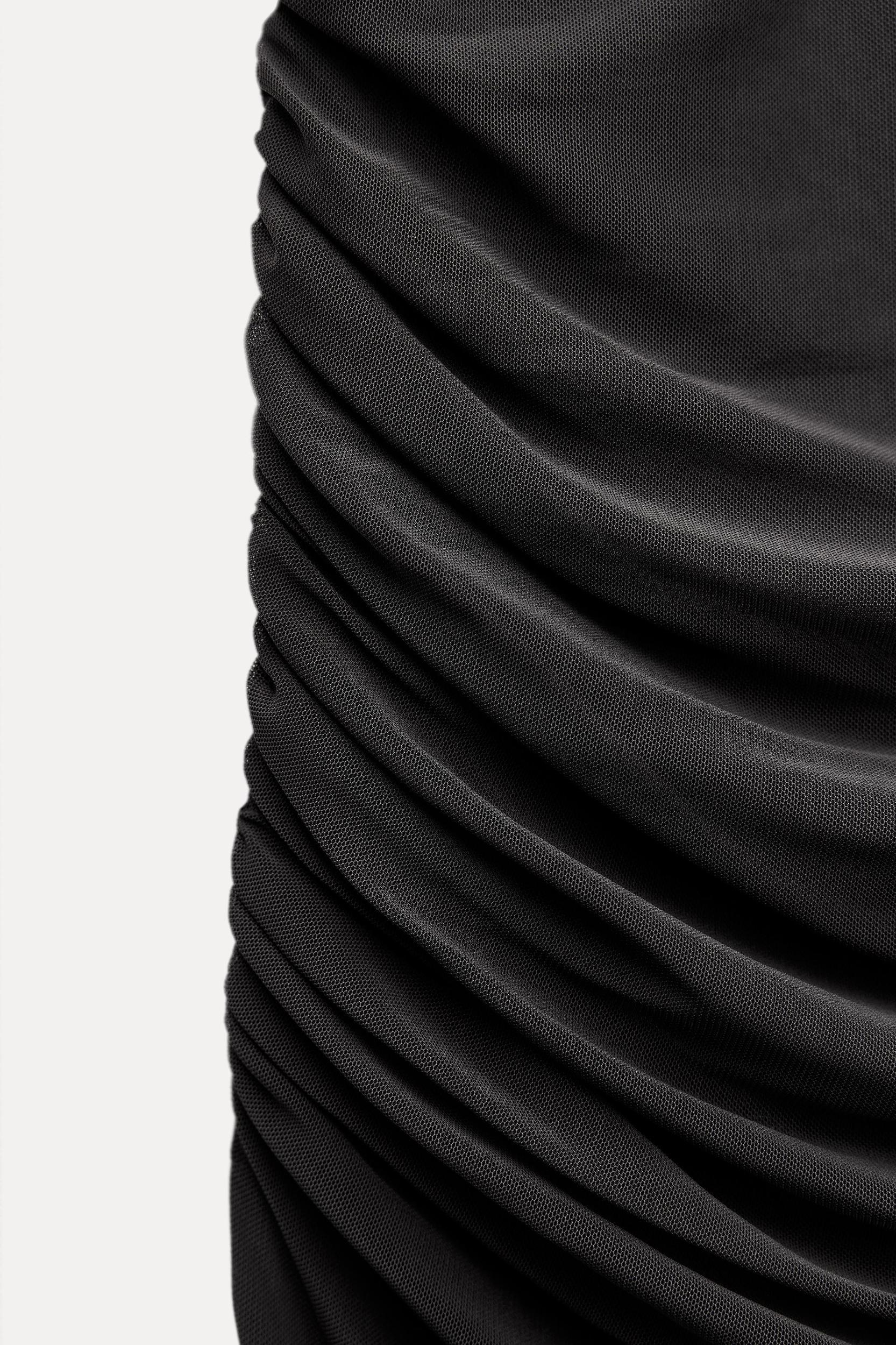 TULLE DRAPED COLLAR TOP Product Image