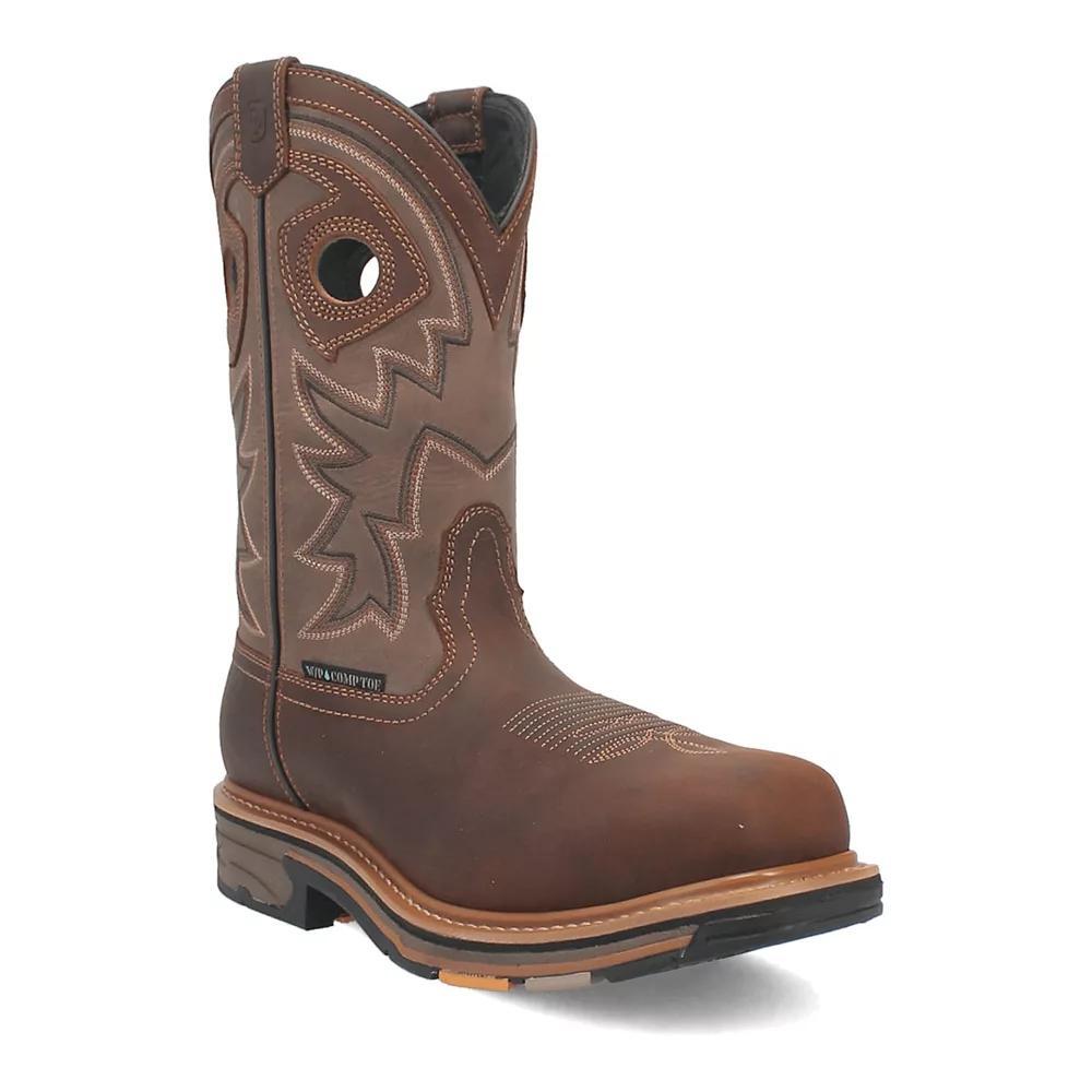Dan Post Men's Kirk Waterproof Pull-On Leather Cowboy Work Boots, Size: 11.5 Wide, Brown Product Image