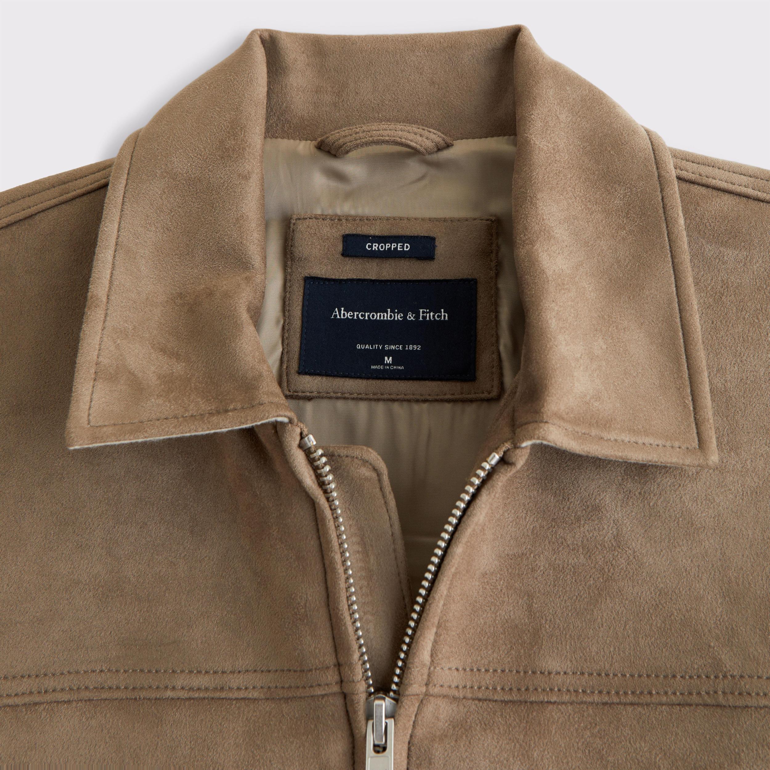 Lightweight Cropped Vegan Suede Easy Zip Jacket Product Image