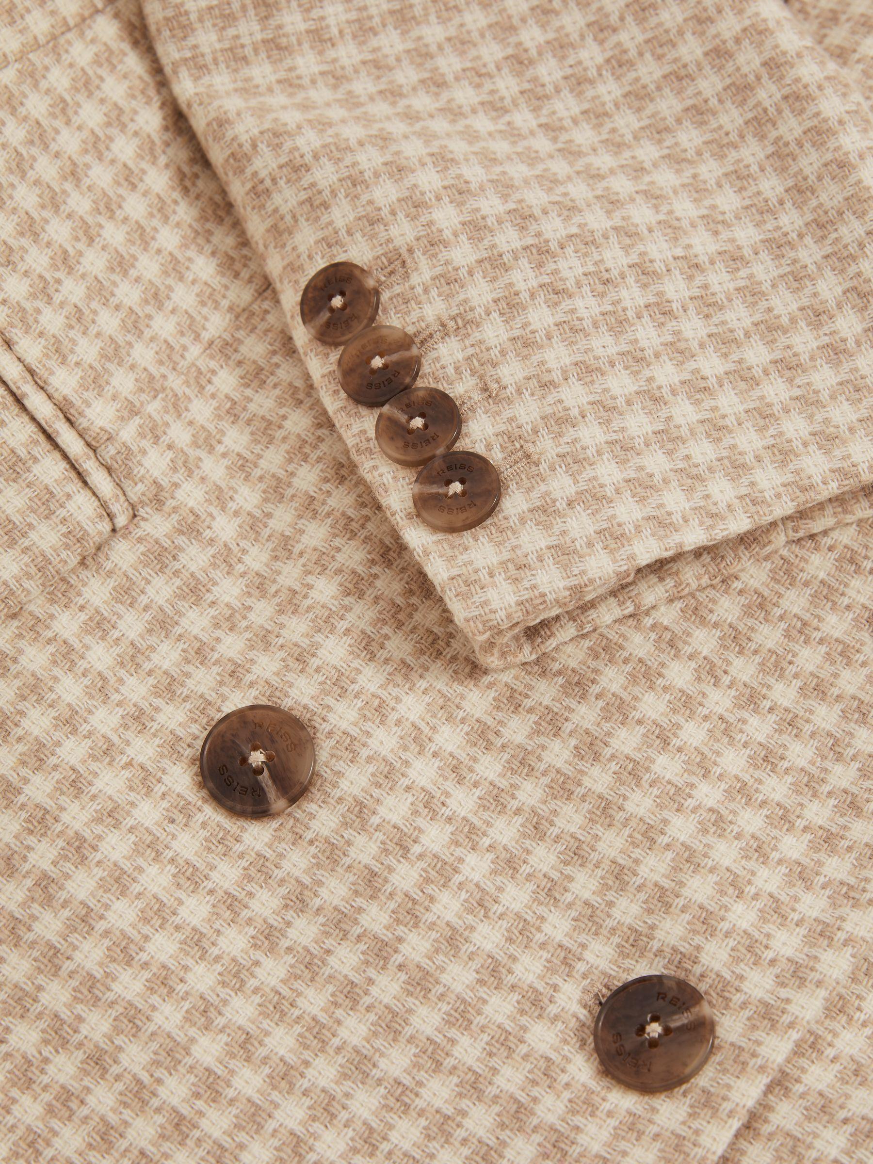 Double Breasted Check Blazer With Wool in Neutral Check Product Image