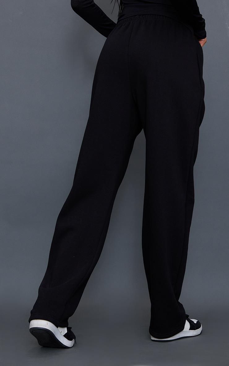 Black Basic Wide Leg Sweatpants Product Image
