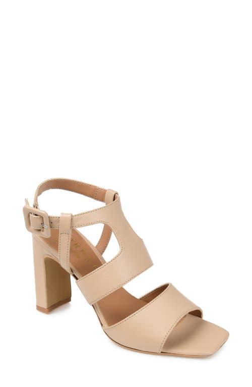 Journee Signature Beckie Women's Leather Dress Sandals, Size: 9, Beige Product Image