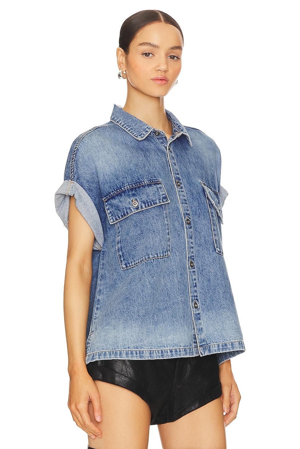 Cut Off Denim Shirt Product Image