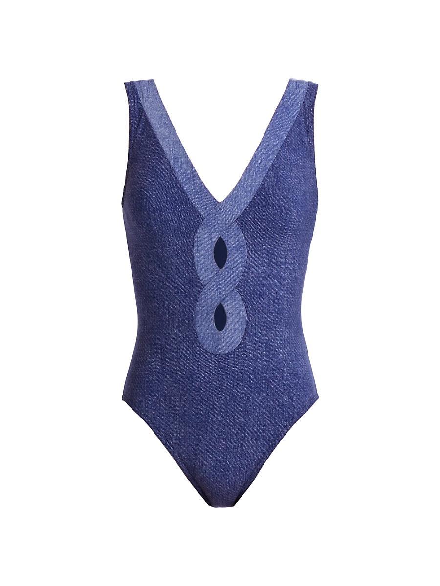 Womens Aelin V-Neck One-Piece Swimsuit Product Image