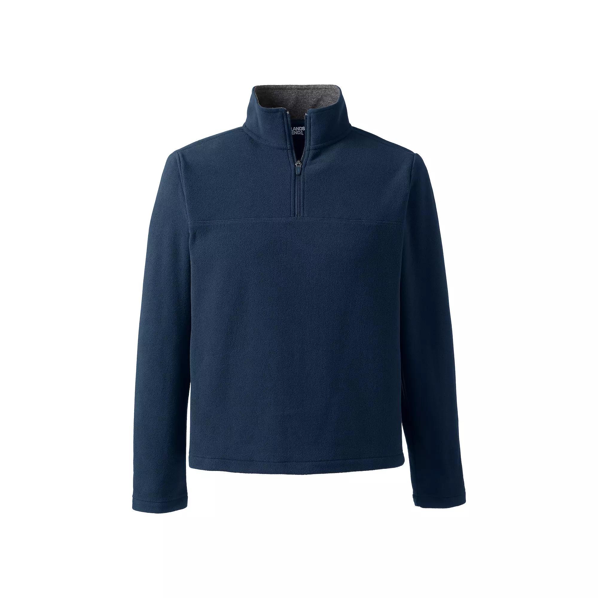 Men's Lands' End Fleece Quarter-Zip Pullover, Size: Small, Radiant Blue Product Image