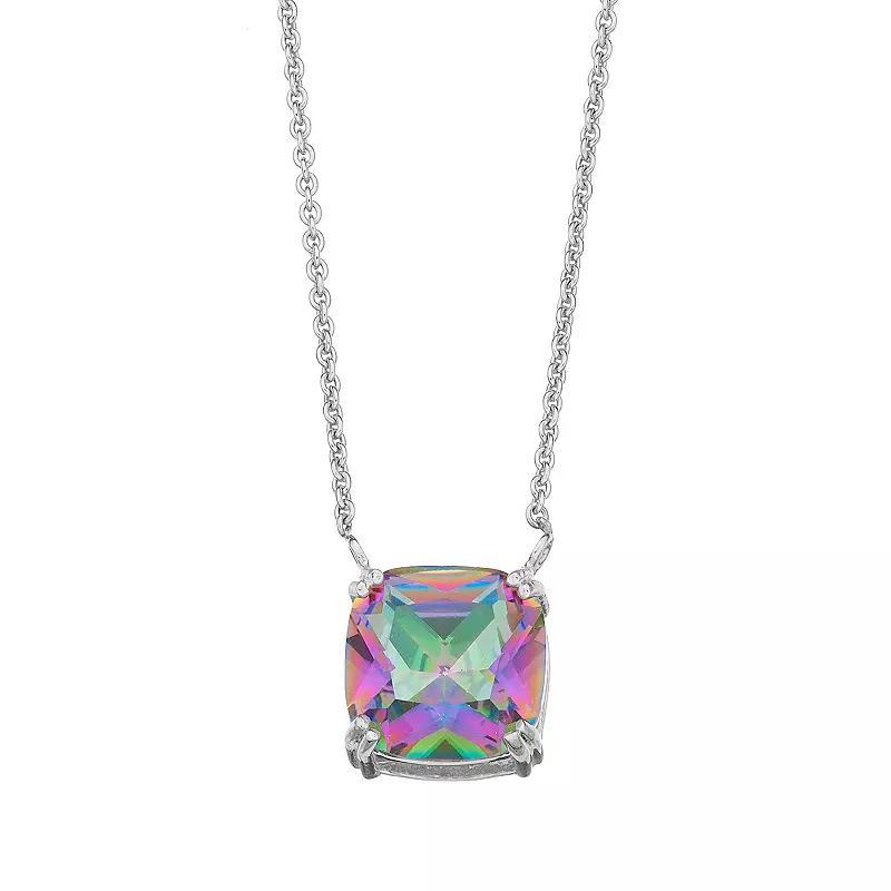 Aleure Precioso Sterling Silver Crystal Pendant Necklace, Women's, Size: 18", Silver Tone Team Product Image