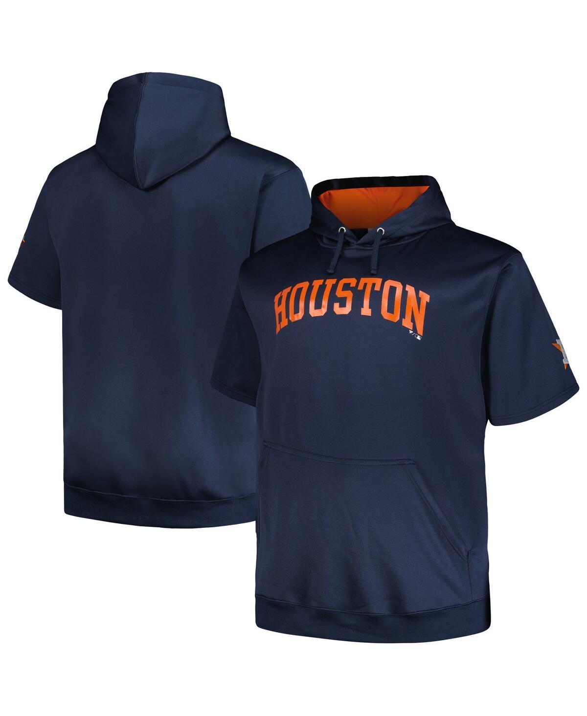 Men's Profile Navy Houston Astros Big & Tall Contrast Short Sleeve Pullover Hoodie, Size: 2XLT, Blue Product Image
