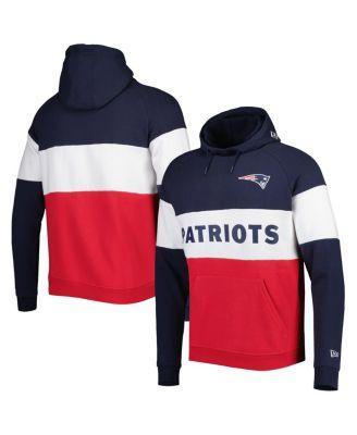 Men's New Era Red New England Patriots Colorblock Current Pullover Hoodie, Size: 2XL Product Image