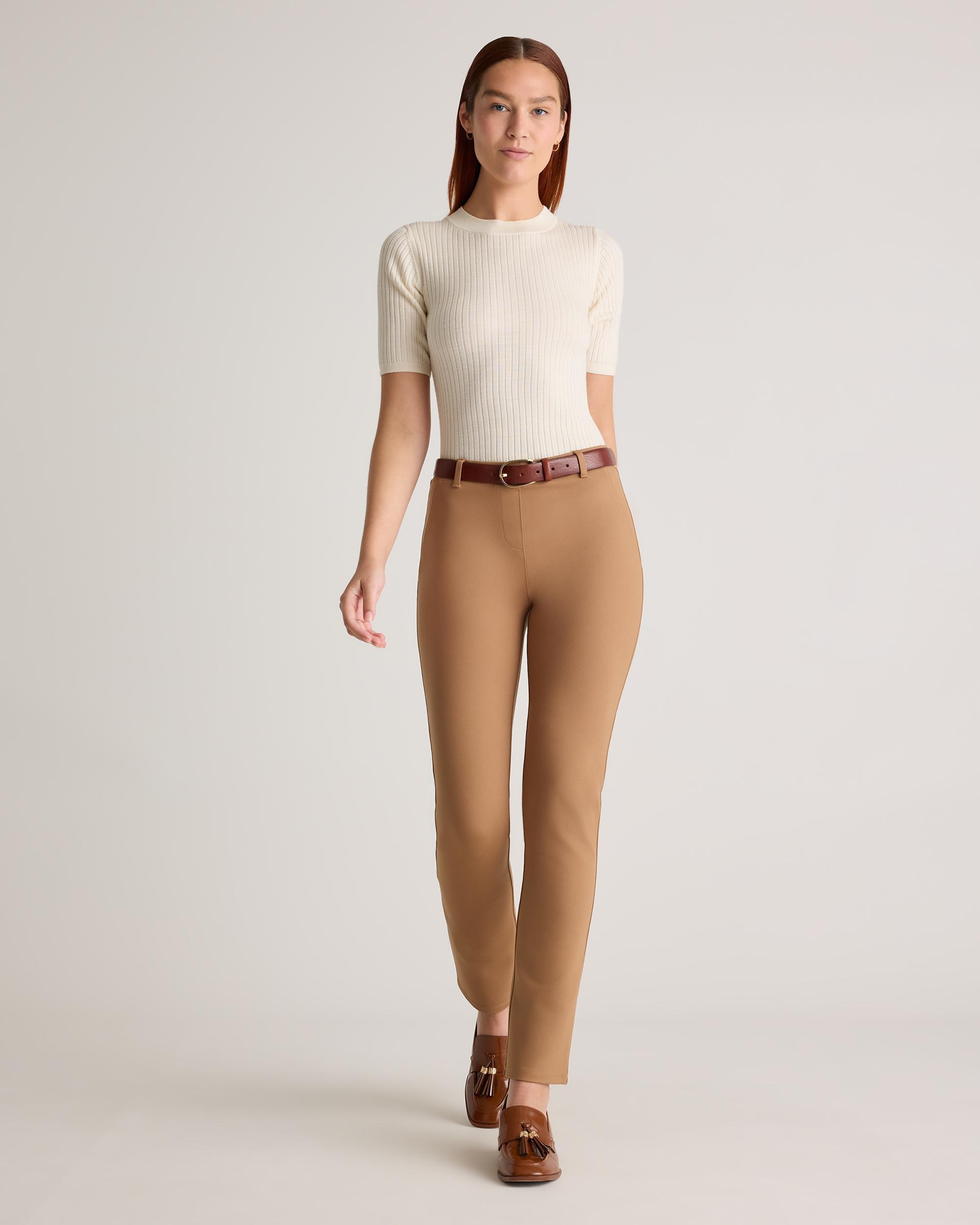 Quince | Women's Ultra-Stretch Ponte Straight Leg Pants Rayon Product Image