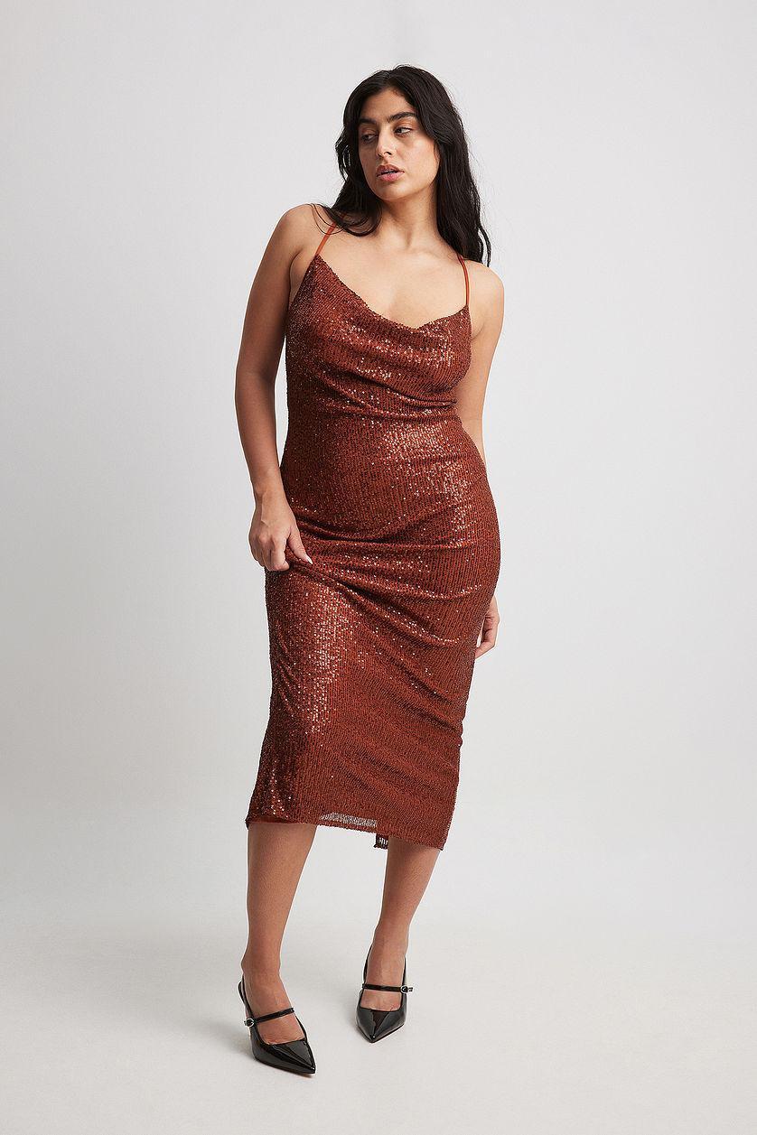 Waterfall Sequin Midi Dress Product Image