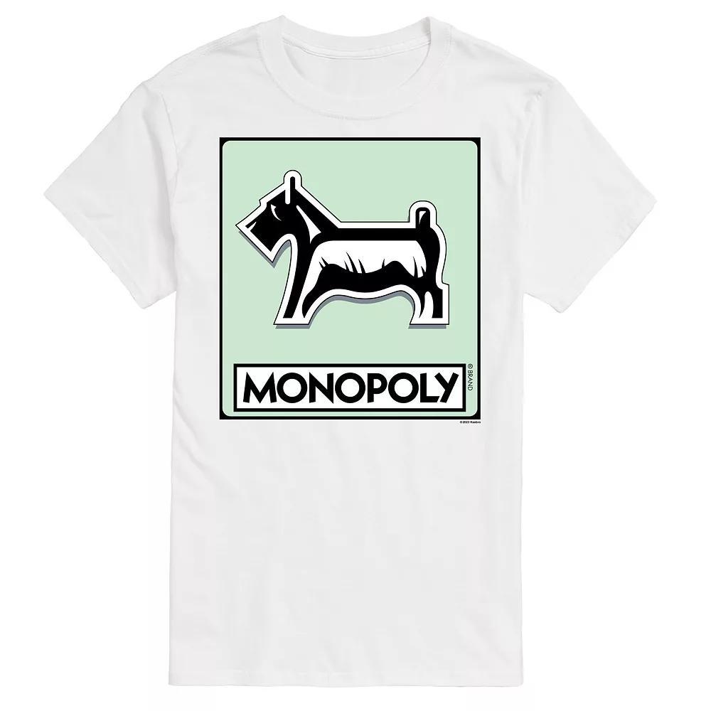Men's Monopoly Dog Token Graphic Tee, Size: Large, Black Product Image