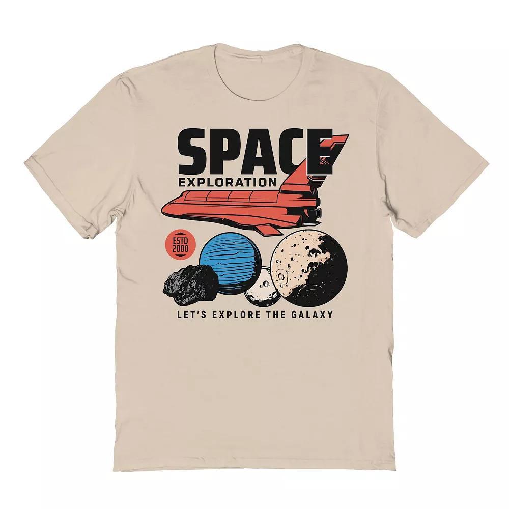Men's Space Shuttle Exploring The Galaxy Graphic Tee, Size: Small, Brown Product Image