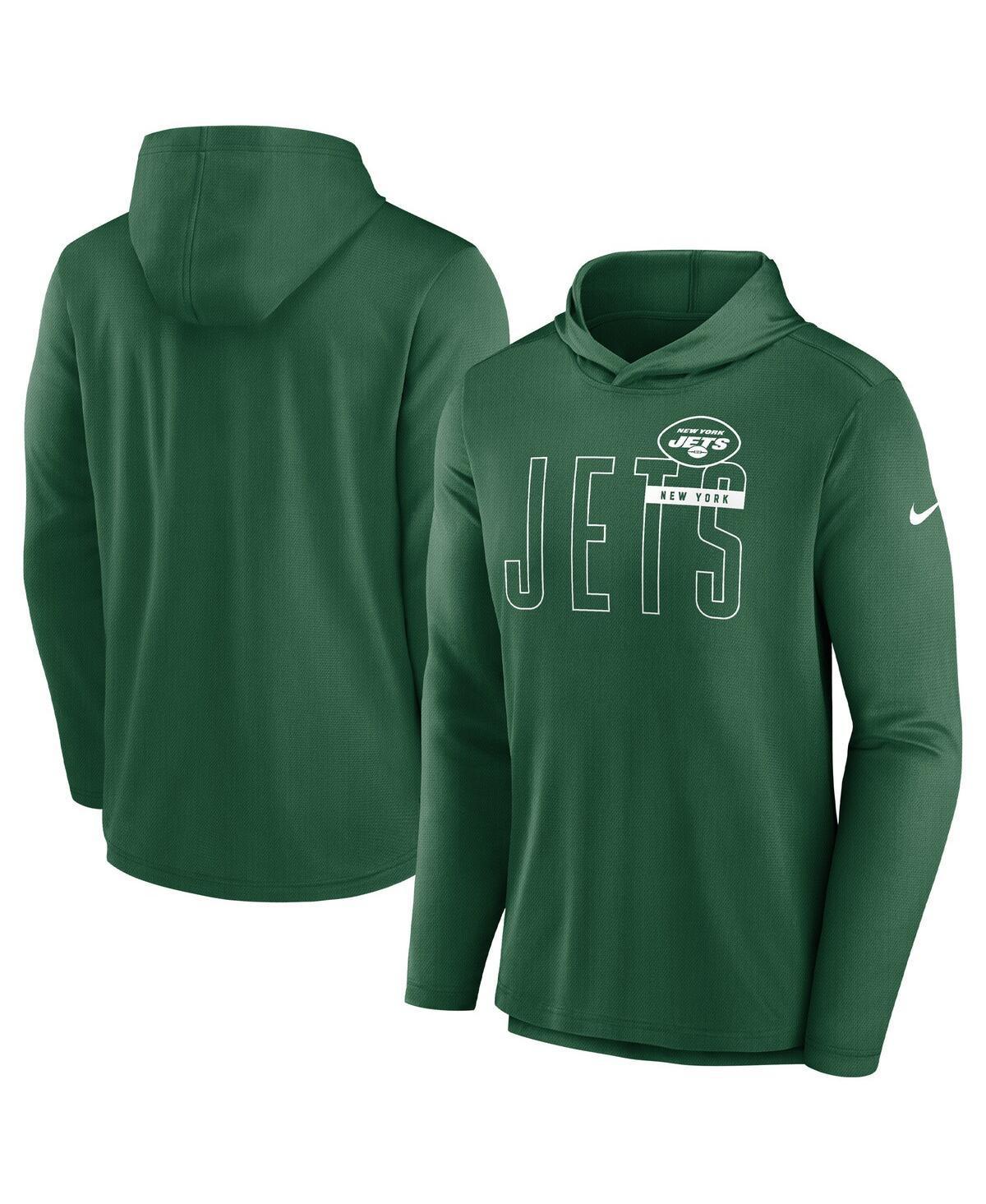 Mens Nike New York Jets Lightweight Performance Hooded Long Sleeve T-Shirt Product Image