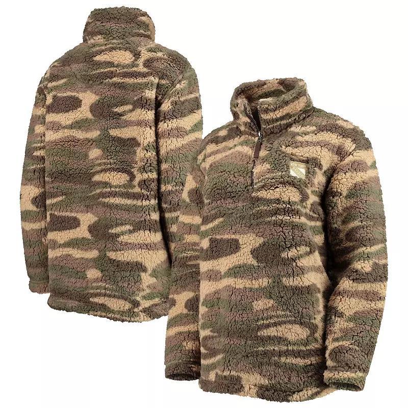 Women's G-III Sports by Carl Banks Camo New York Rangers Sherpa Quarter-Zip Jacket, Size: Large, Ran Green Product Image
