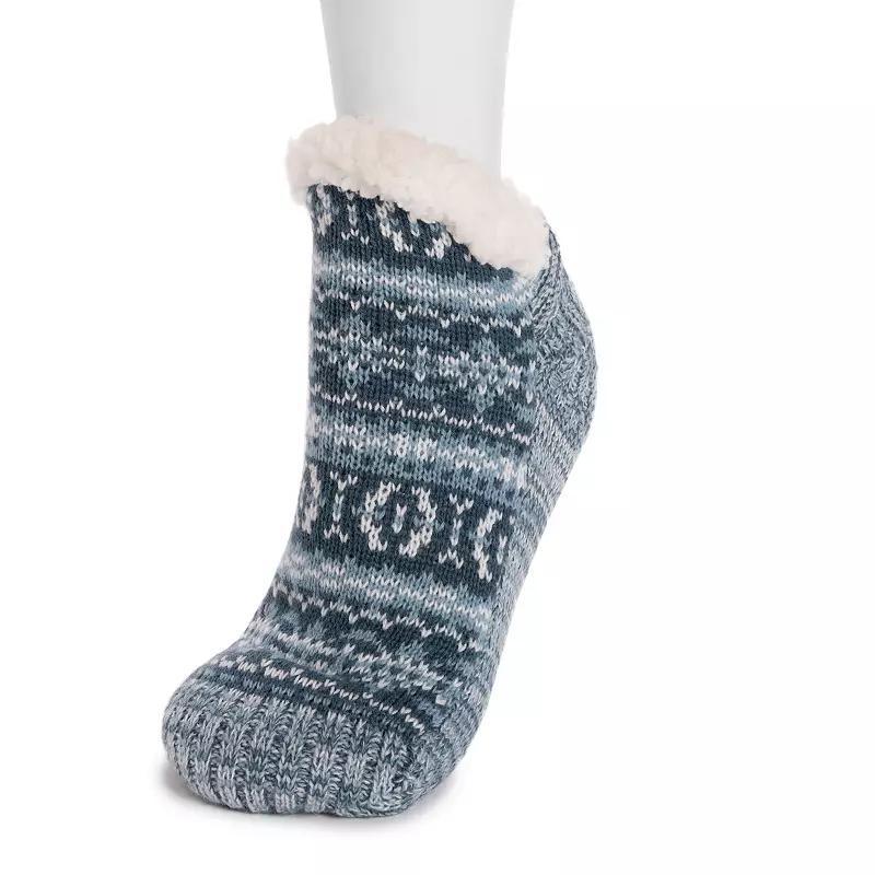Women's MUK LUKS Short Slipper Socks, Size: SMLL/MEDM, Snowflake Blues Product Image