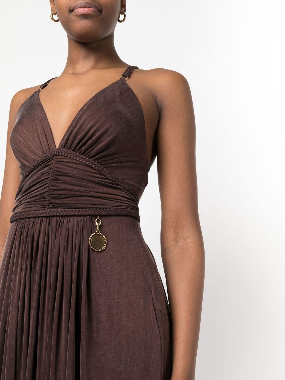 V-neck pleated gown Product Image