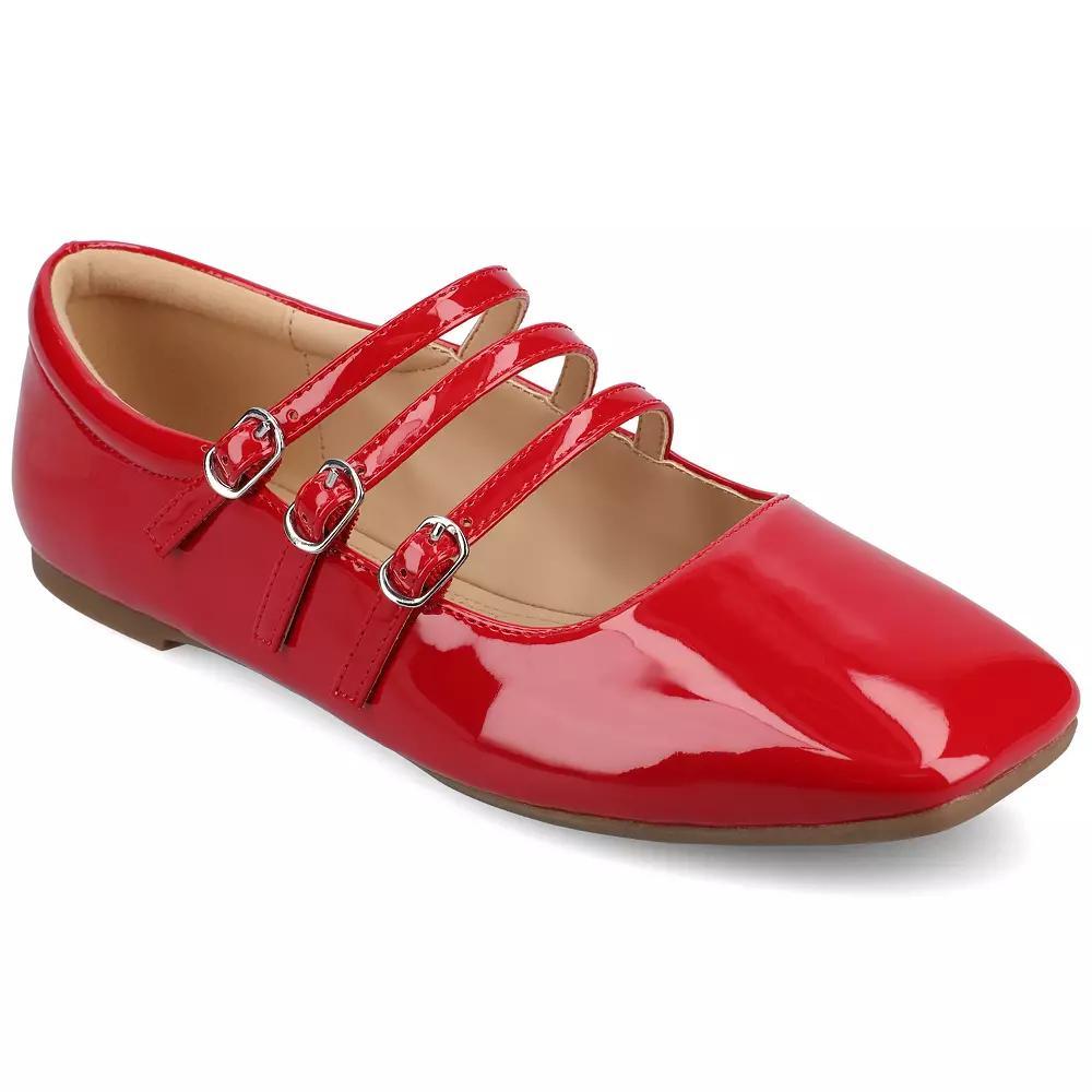 Journee Darlin Womens Tru Comfort Foam Multi Strap Square Toe Flats Product Image