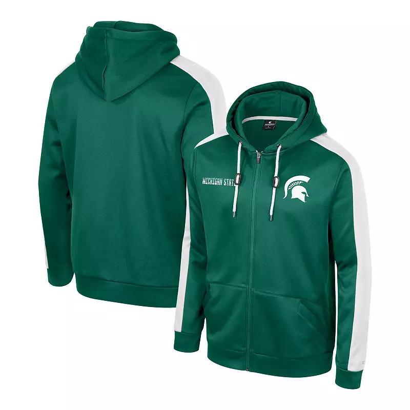 Men's Colosseum  Green Michigan State Spartans Reese Full-Zip Hoodie, Size: Small Product Image