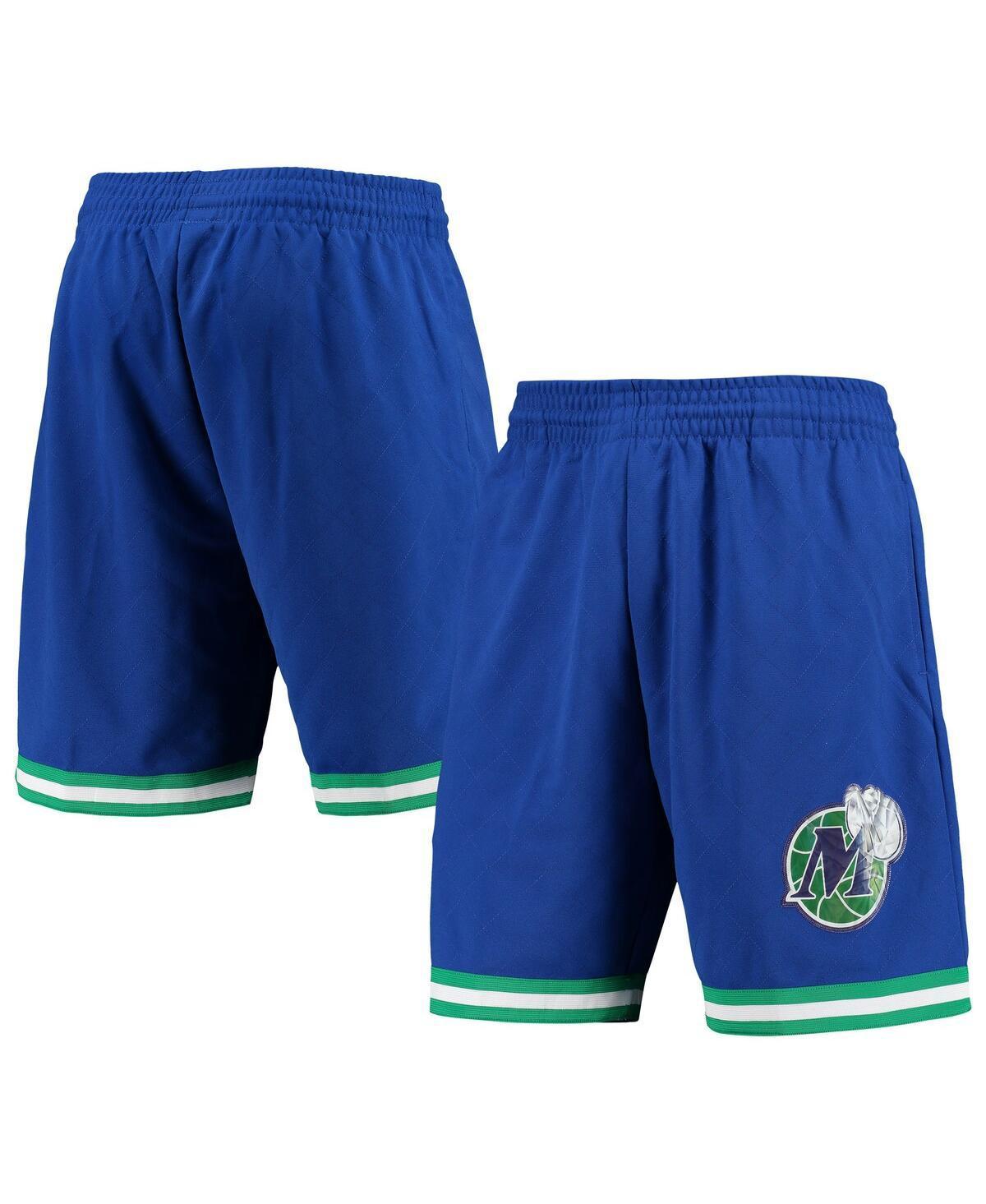 Men's Mitchell & Ness Blue Dallas Mavericks 1998 Hardwood Classics 75th Anniversary Swingman Shorts, Size: 4XL Product Image