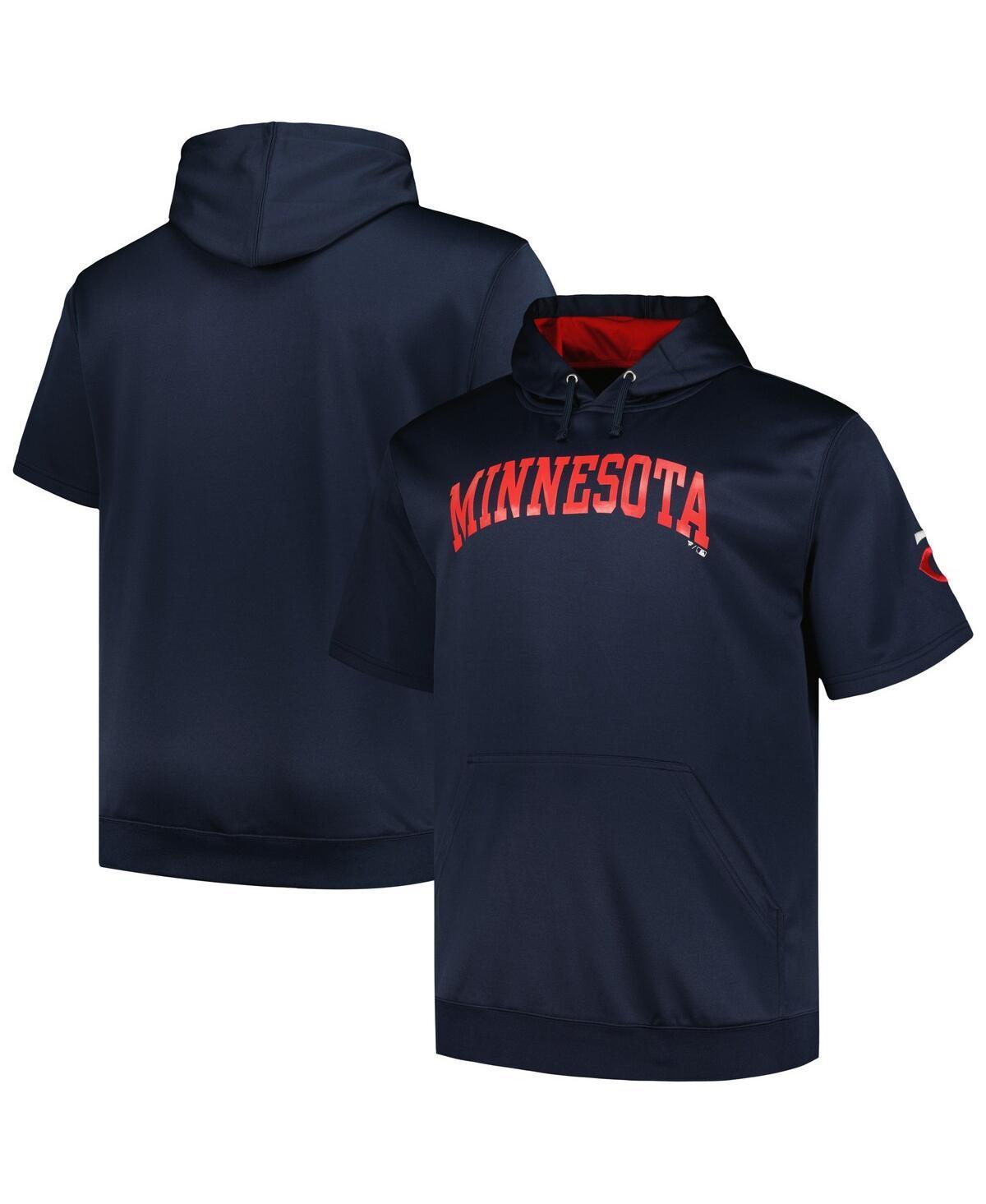 Men's Profile Navy Minnesota Twins Big & Tall Contrast Short Sleeve Pullover Hoodie, Size: 3XB, Blue Product Image