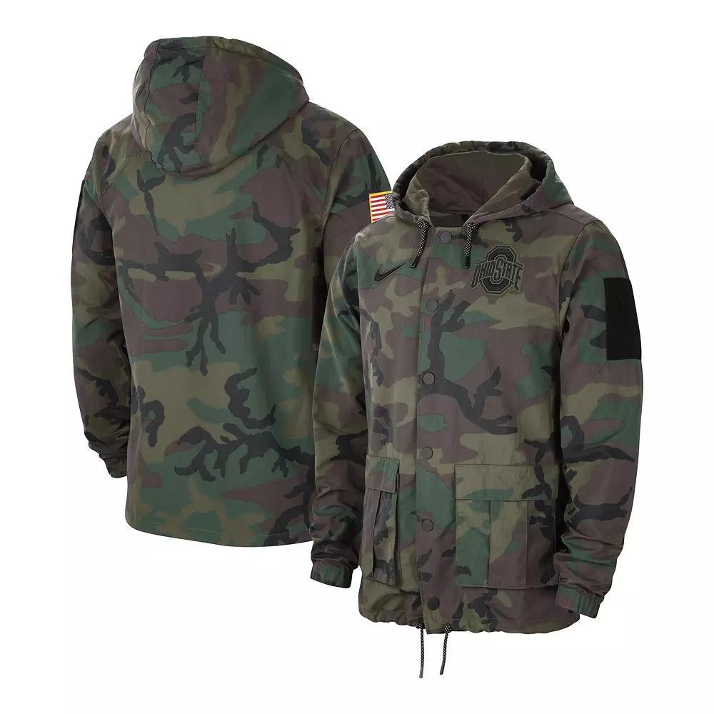 Mens Nike Camo Ohio State Buckeyes Military Pack Lightweight Hoodie Performance Full-Snap Jacket Product Image