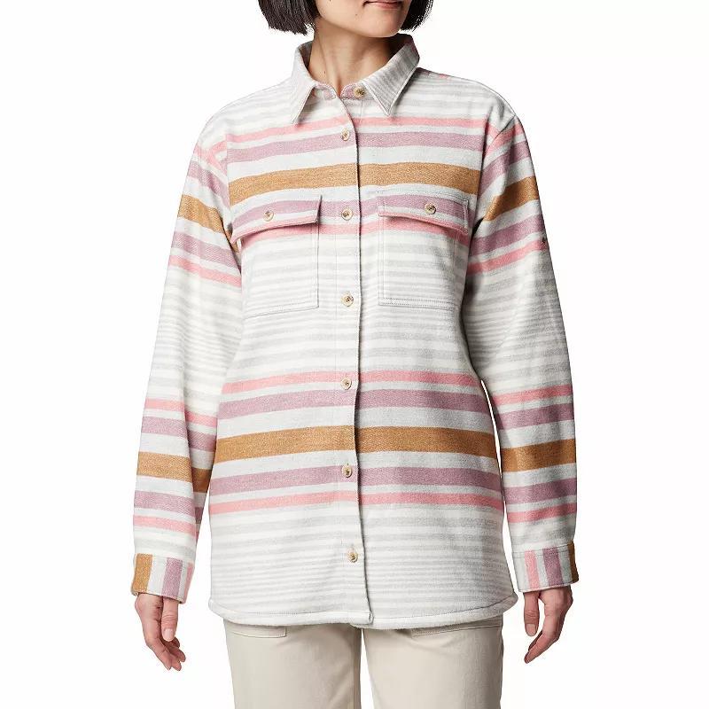 Women's Columbia Blue Point Creek Shirt Jacket, Size: Medium, Snowdrift Tartan Product Image
