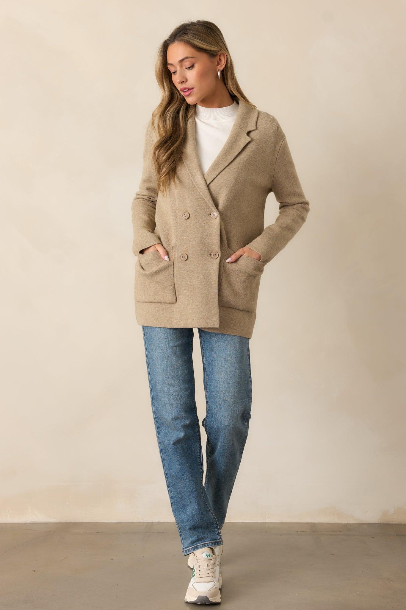 Z Supply Call It A Day Oatmeal Heather Blazer Product Image