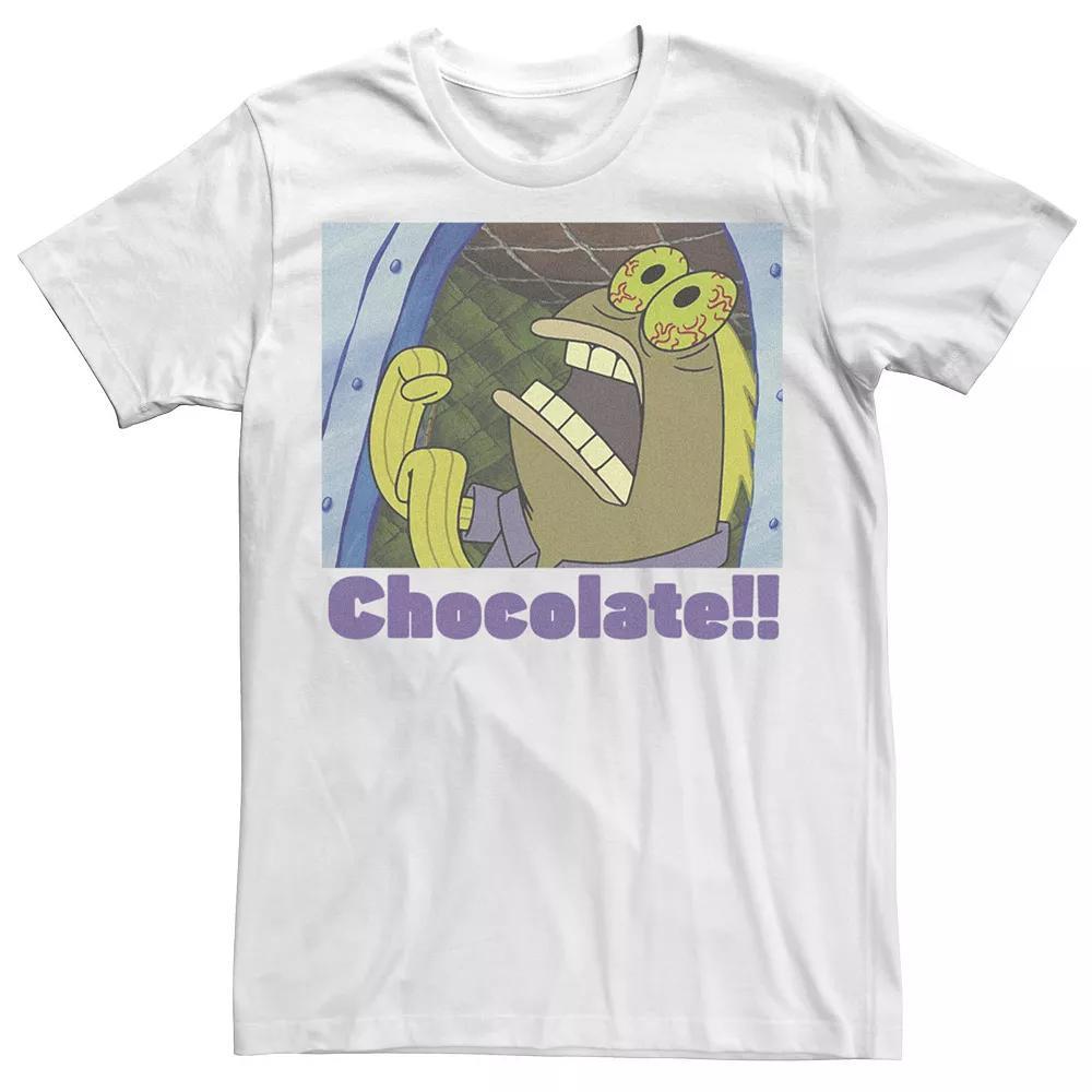 Men's SpongeBob SquarePants Fish Screams Chocolate Tee, Size: Small, White Product Image
