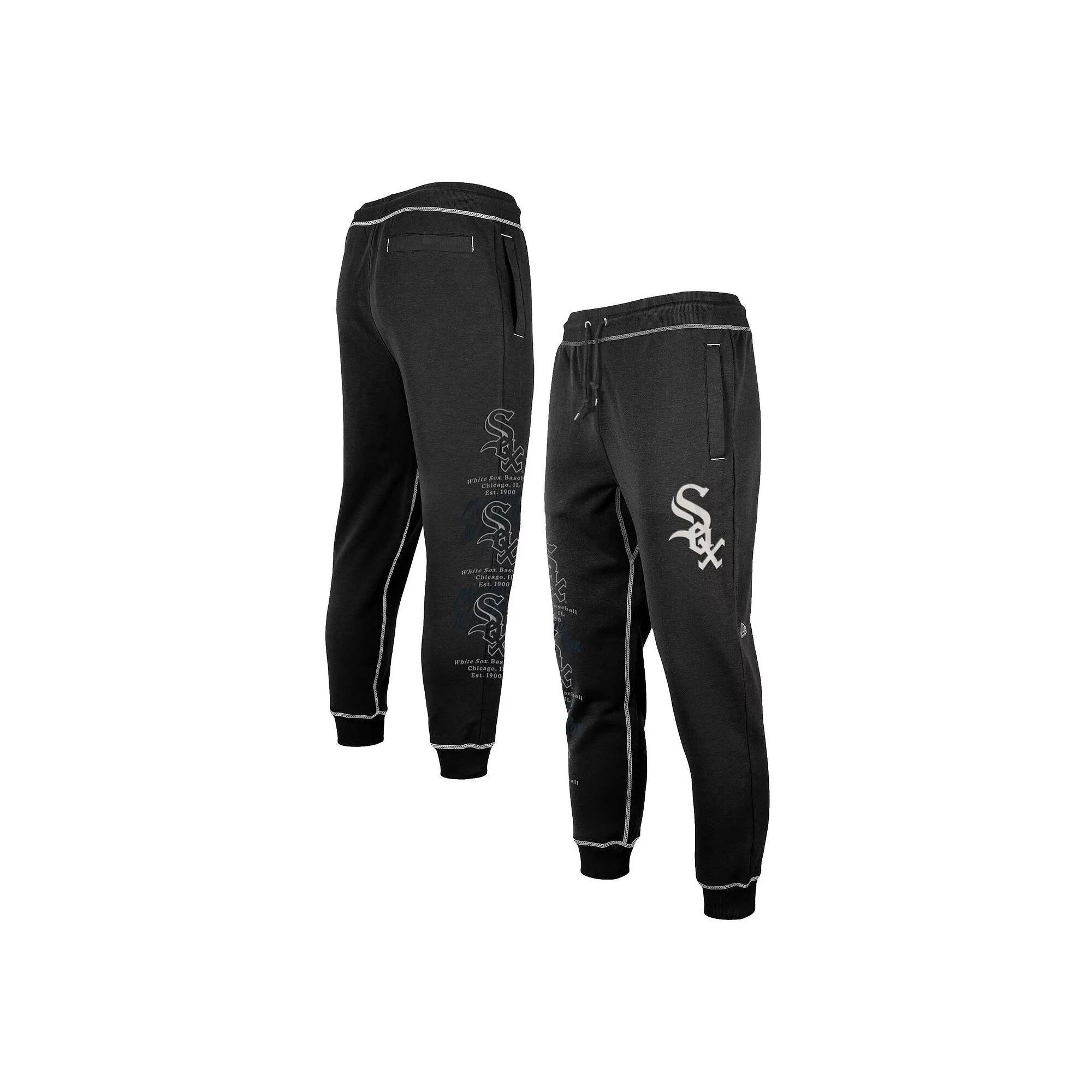 Men's New Era Black Chicago White Sox Team Split Jogger Pants, Size: Medium Product Image