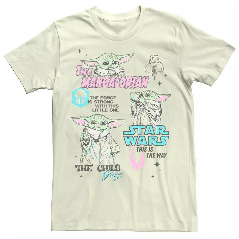 Men's Star Wars The Mandalorian Grogu Collage Tee, Size: Medium, Natural Product Image