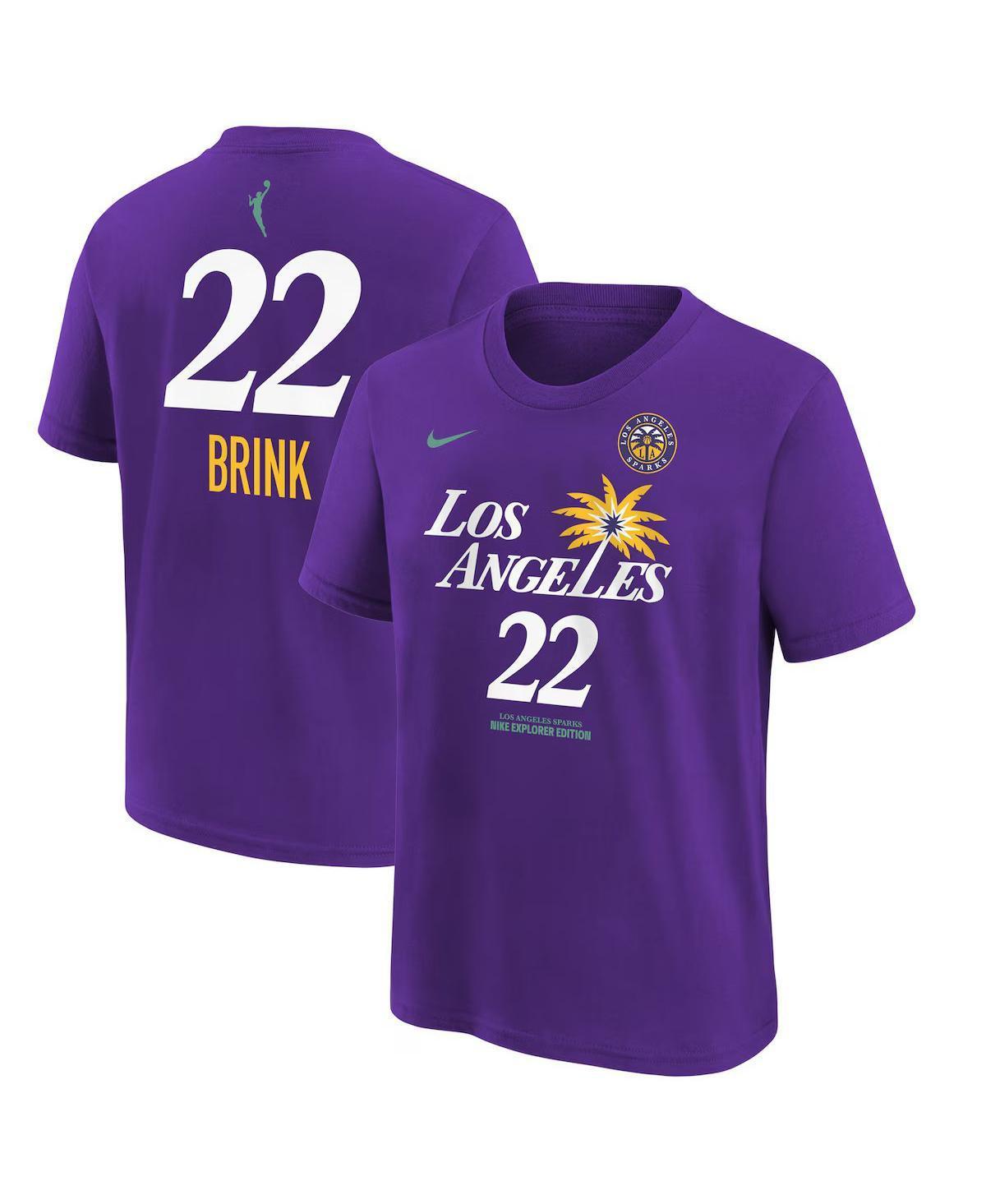 Unisex Nike Cameron Brink Purple Los Angeles Sparks 2024 WNBA Draft Name & Number T-Shirt, Adult Unisex Product Image