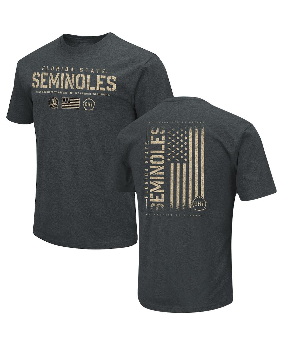 Men's Colosseum Heathered Black Florida State Seminoles OHT Military Appreciation Flag 2.0 T-Shirt, Size: XL, Charco Product Image