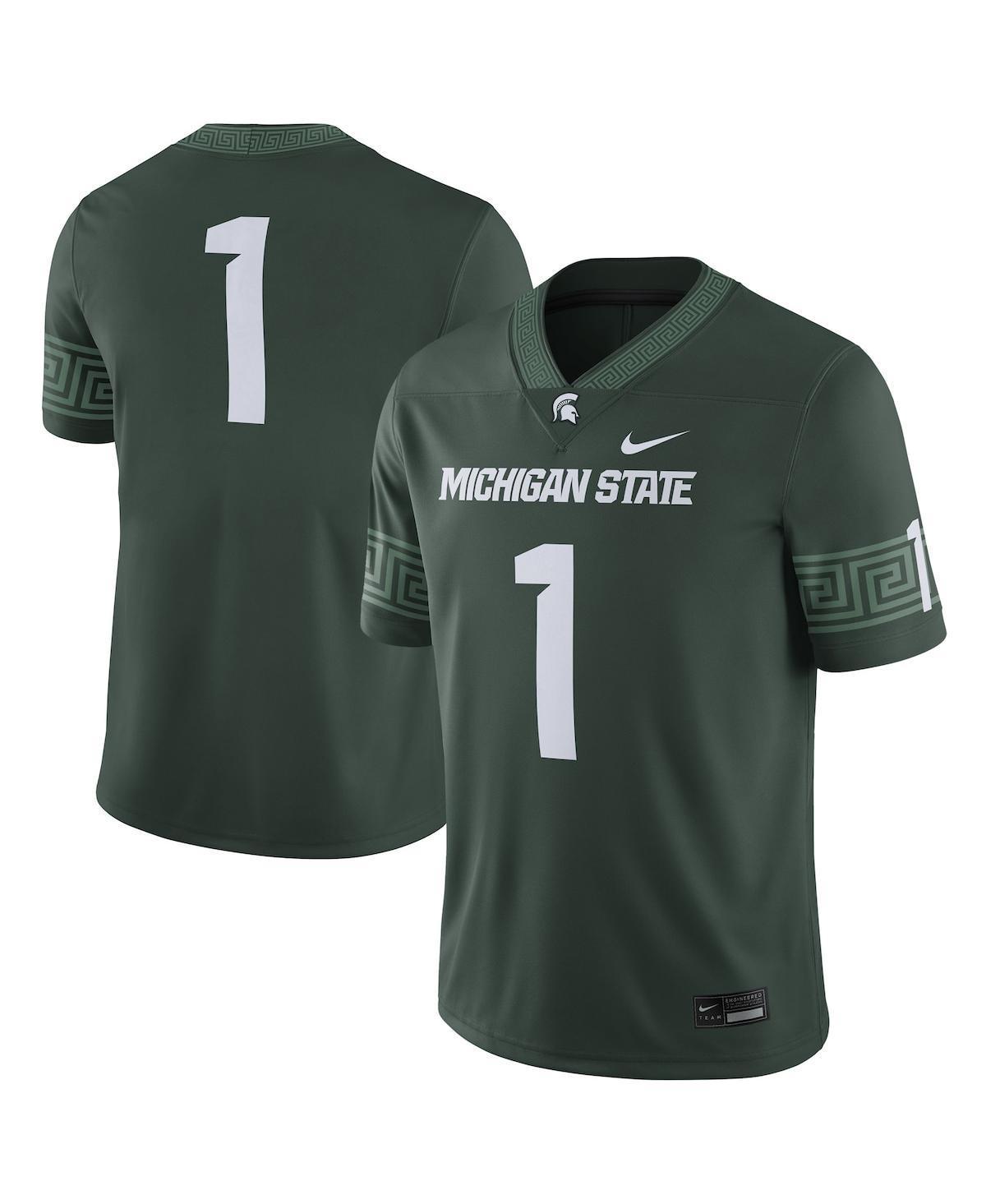 Men's Nike #1 Green Michigan State Spartans Football Game Jersey, Size: Large Product Image