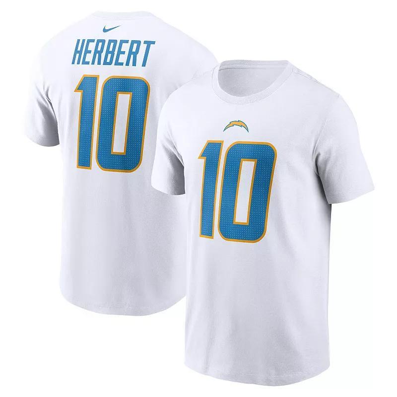 Men's Nike Justin Herbert White Los Angeles Chargers Player Name & Number T-Shirt, Size: Medium Product Image