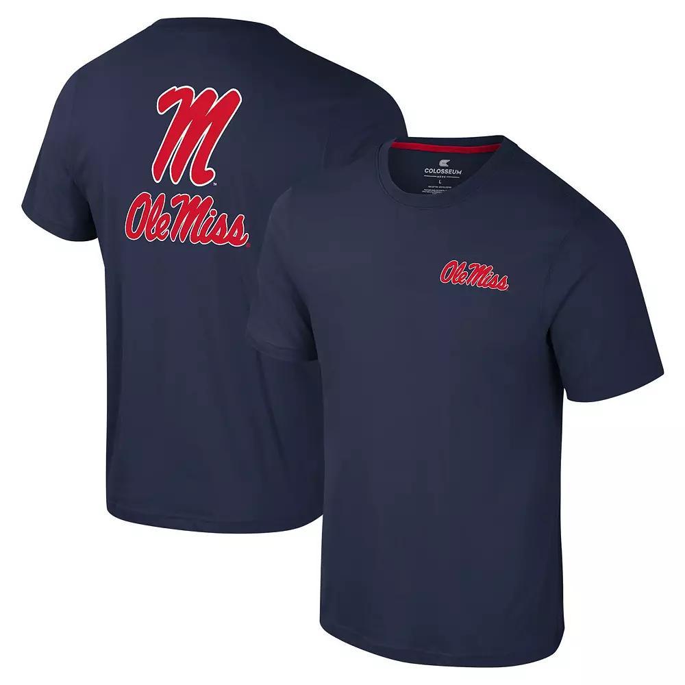 Men's Colosseum Navy Ole Miss Rebels Logo Lockup 2-Hit Active Blend T-Shirt, Size: 2XL, Blue Product Image