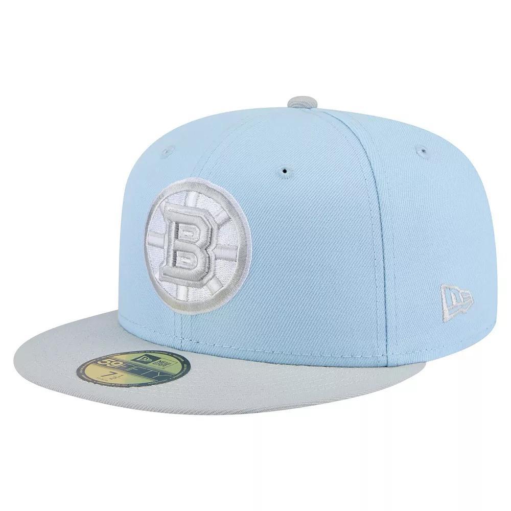 Men's New Era  Light Blue/Gray Boston Bruins Color Pack Two-Tone 59FIFTY Fitted Hat, Size: 7 5/8 Product Image