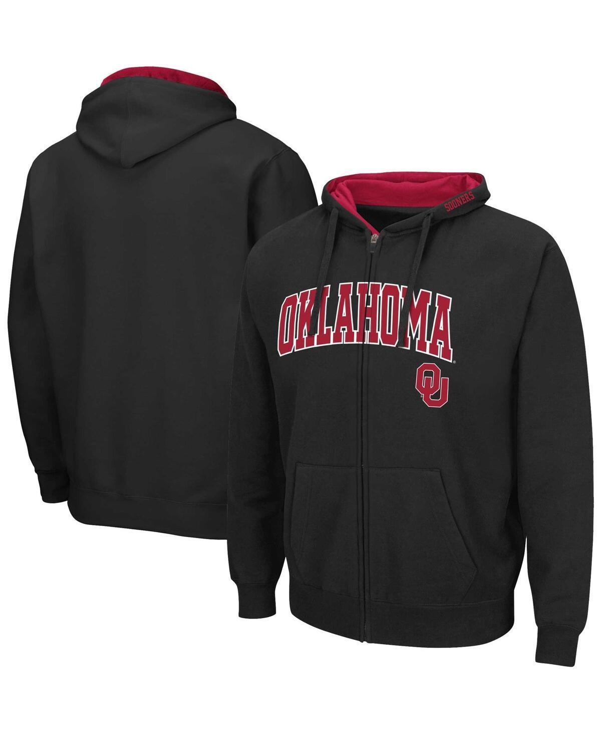 Men's Colosseum Black Oklahoma Sooners Arch & Team Logo 3.0 Full-Zip Hoodie, Size: Small Product Image
