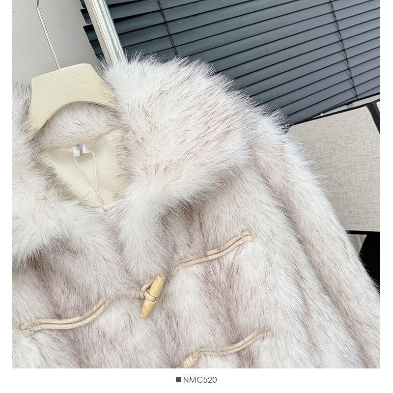 Collared Faux-Fur Toggle Coat Product Image