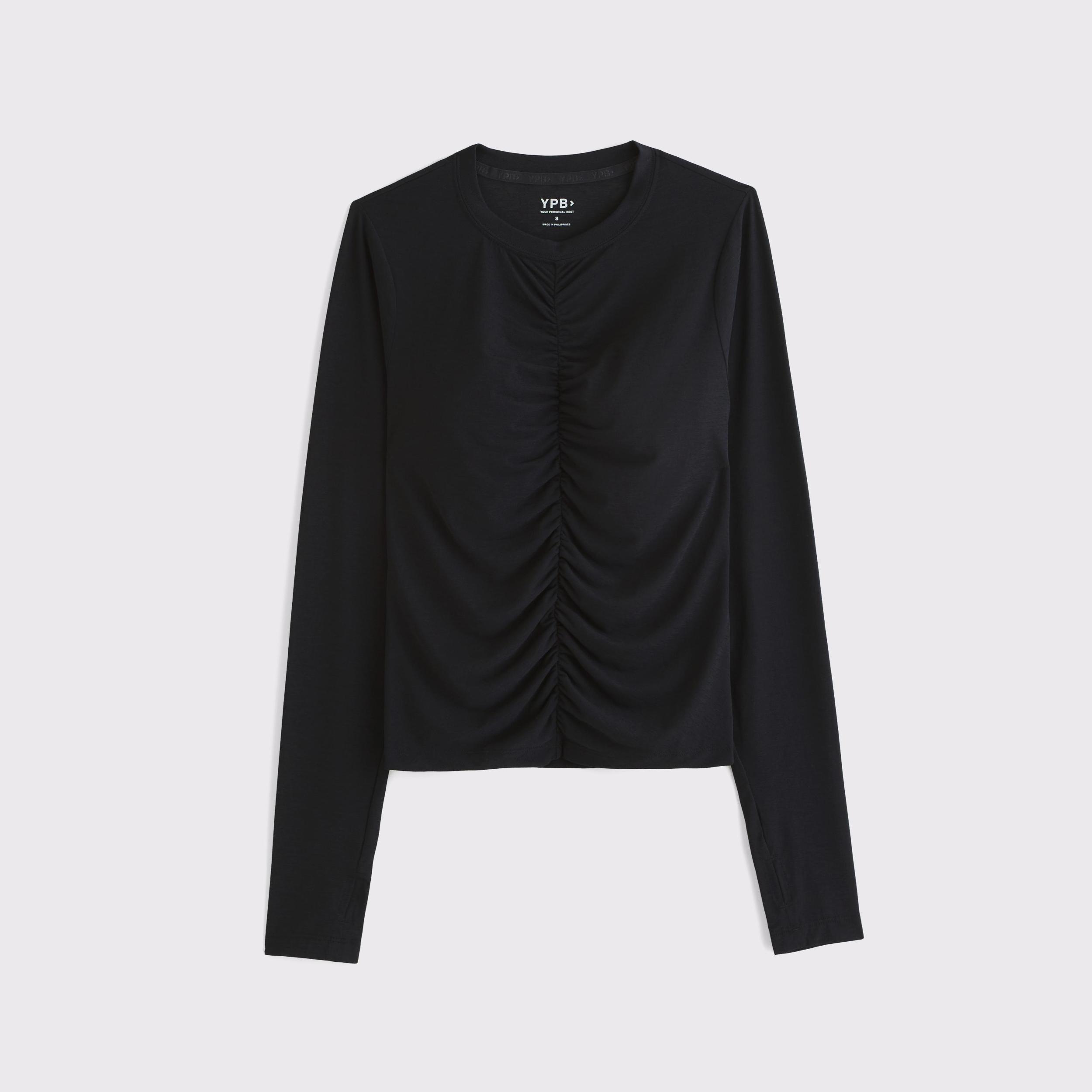 YPB Active Featherweight Long-Sleeve Ruched Tee Product Image