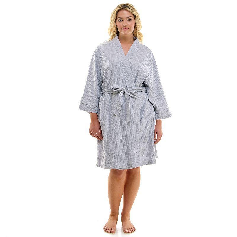 Plus Size Croft & Barrow® Kimono Robe, Women's, Size: 2XL, Grey Grey Product Image