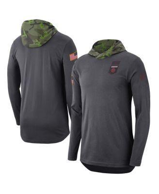 Mens Nike Anthracite Ohio State Buckeyes Military Long Sleeve Hoodie T-Shirt Product Image