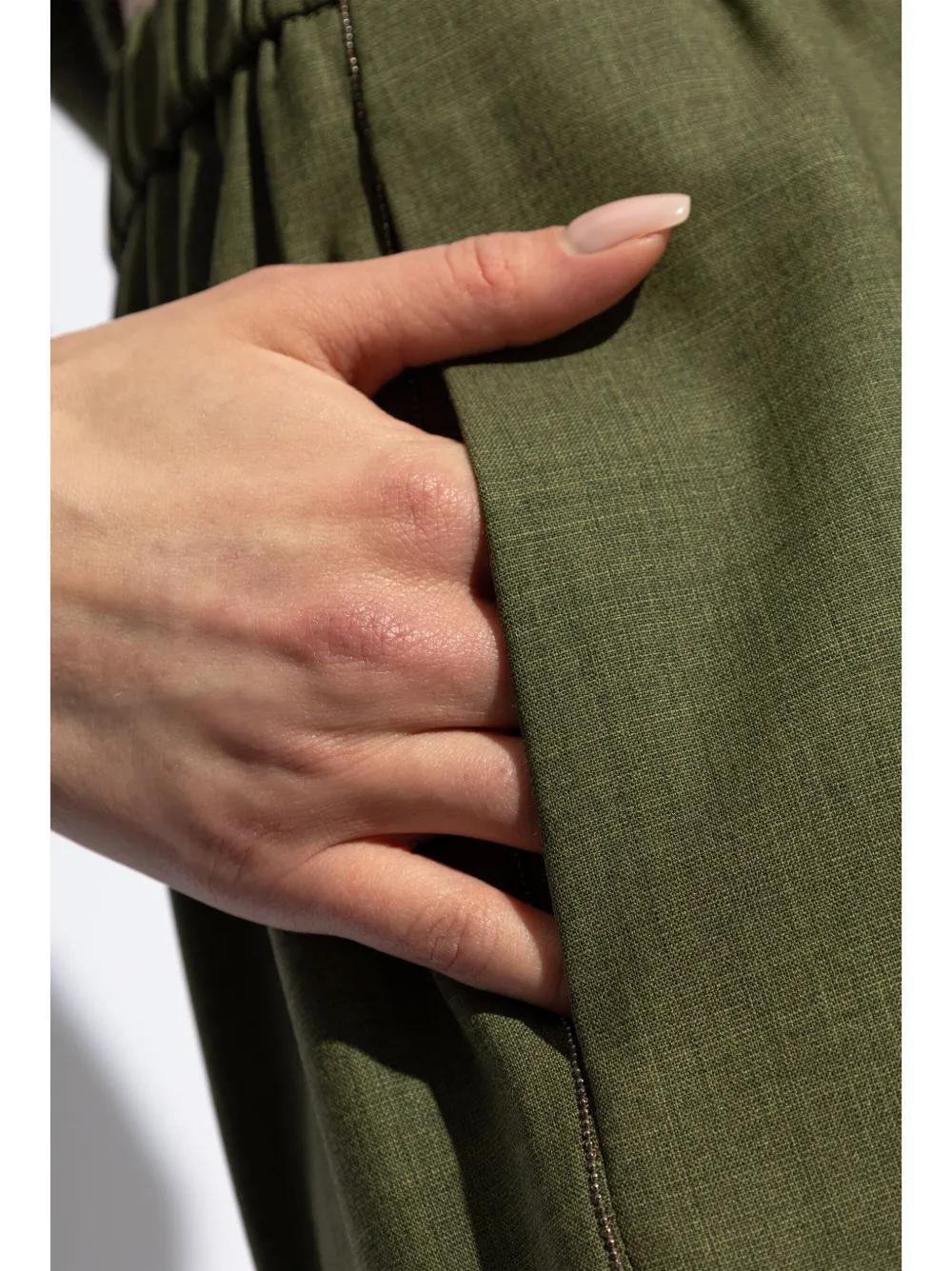 FABIANA FILIPPI Regular Tailored Trousers In Green Product Image