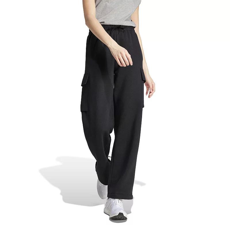 adidas Essentials Linear Fleece Cargo Pants Olive Strata XS Womens Product Image