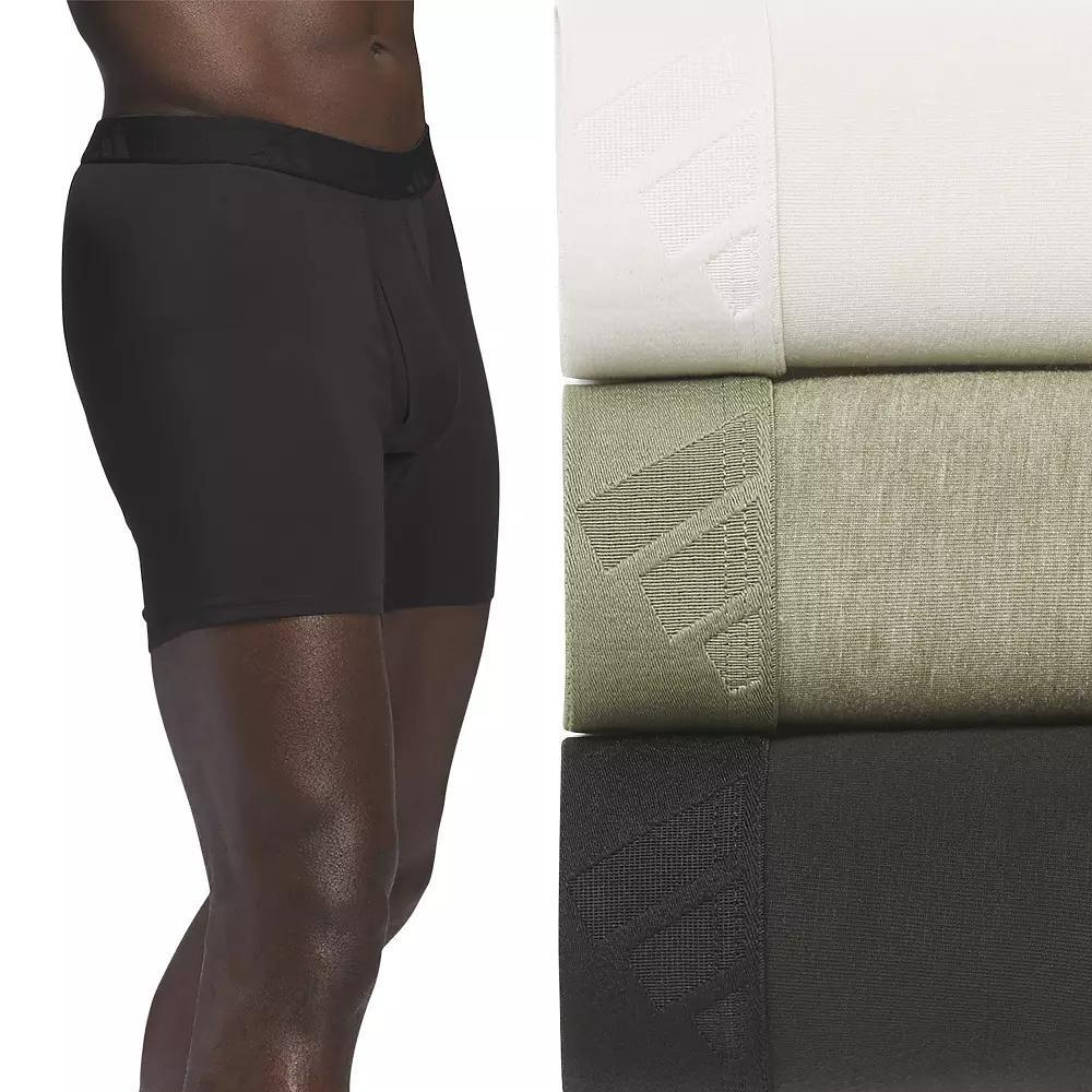 Men's adidas 3-Pack Luxe Comfort Boxer Briefs, Size: Medium, Black Grey Olive Product Image