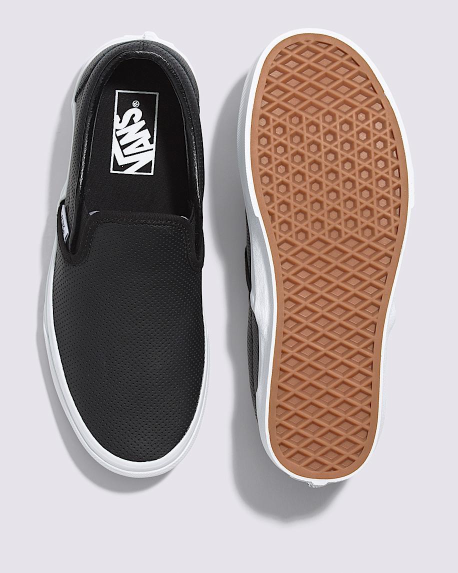Classic Slip-On Perforated Leather Shoe in Black| Vans US Product Image