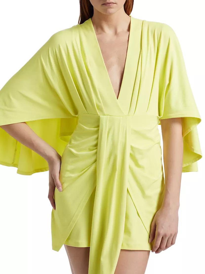 Pleated Dolman-Sleeve Wrap Dress Product Image