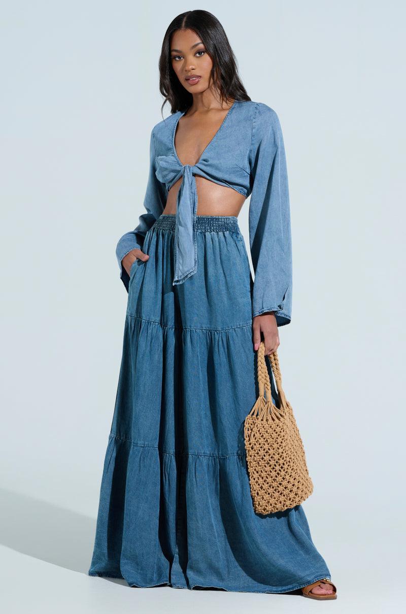 PERFECT AS CAN BE TIE FRONT BLOUSE Product Image
