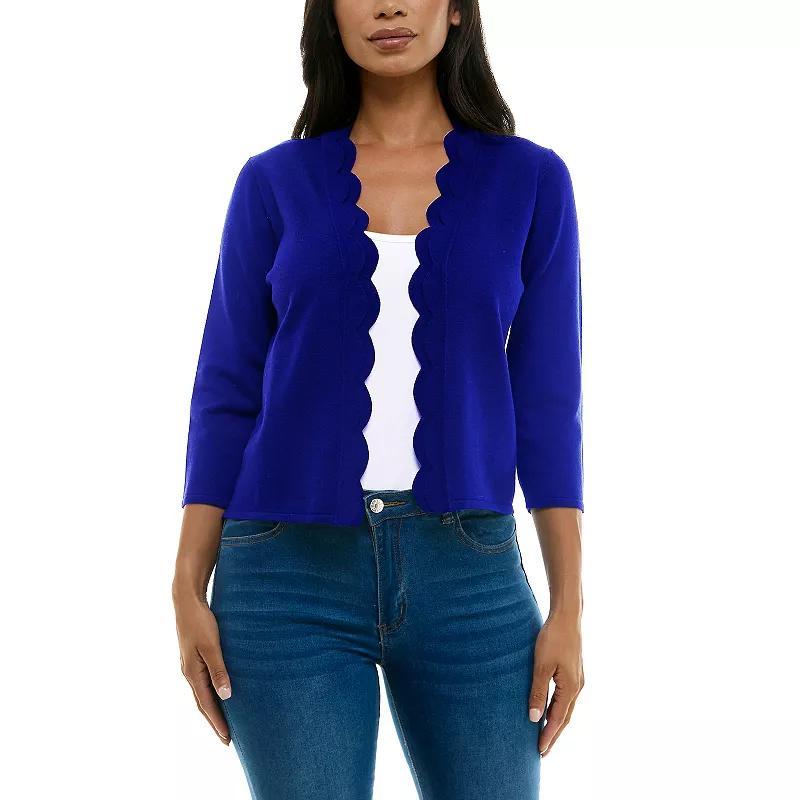 Women's Nina Leonard Scallop Hem Bolero Cardigan, Size: XL, Nina Red Product Image